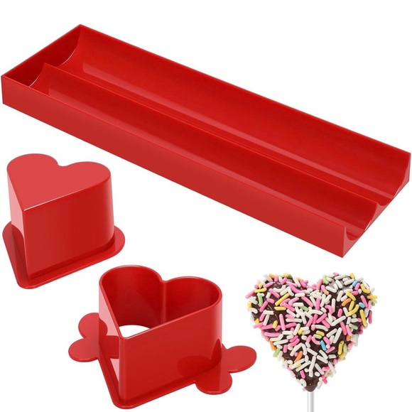 None Other - Red Heart Cake Pop Mold Set
